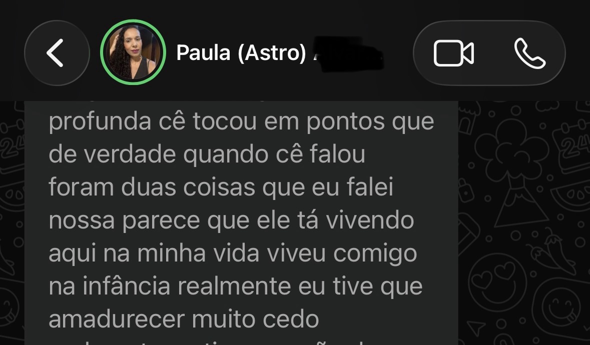 Captura do depoimento de Paula